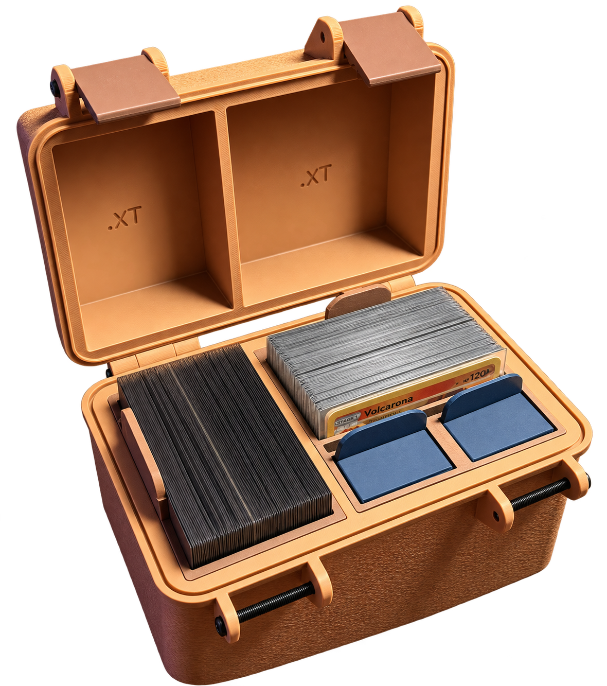 Open VaultGecko Deck Box with cards and accessories